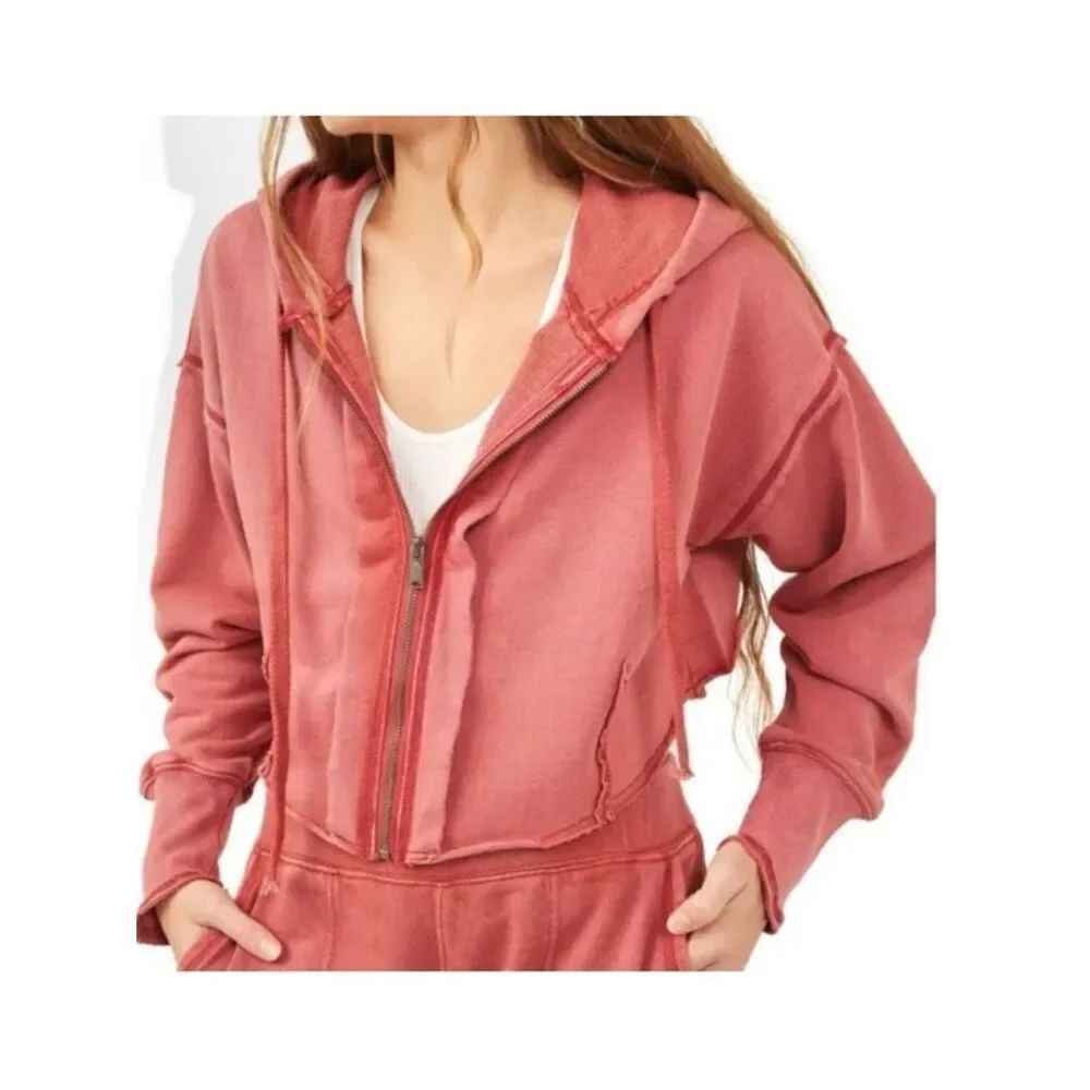NWT Free People Movement L Body Language Cropped Sweatshirt Hoodie Savannah Rose